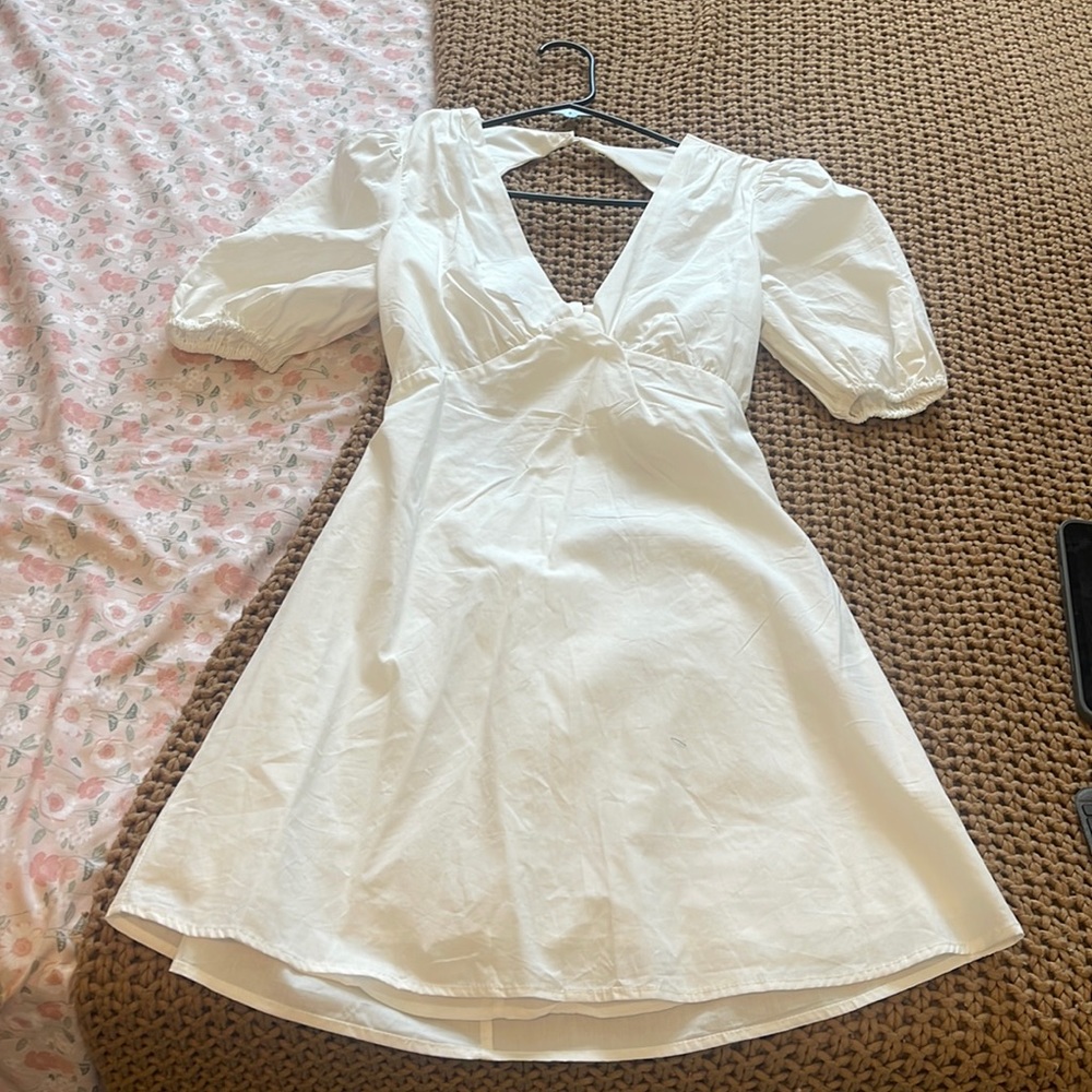 White open back dress